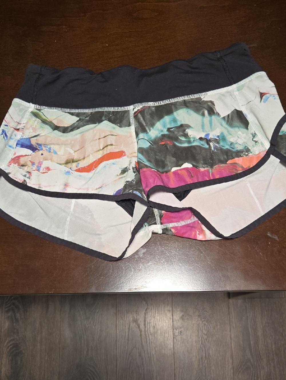 Multicolor Abstract Print Athletic Shorts